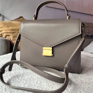 Quince Italia Leather Crossbody Bag with Gold Accent